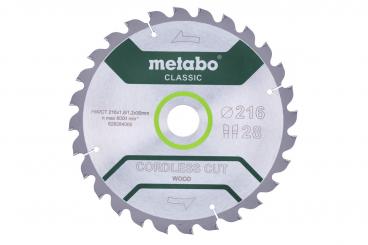 Metabo Sägeblatt "cordless cut wood - classic", 216x30 Z28 WZ 5° - 628284000 