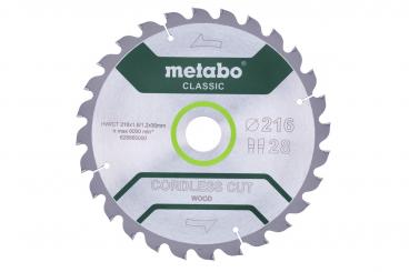 Metabo Sägeblatt cordless cut wood - classic, 216x30 Z28 WZ 5° (628665000) 
