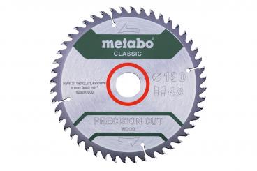 Metabo Sägeblatt precision cut wood - classic 190x30 Z48 WZ 15° 628283000 