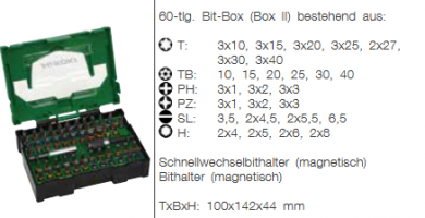 HiKOKI 60-tlg. Bitbox Bitsatz (BOX II) 40030024 
