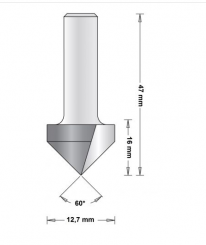 Hikoki HM V-Nutfräser 8mm 12.7x47x60mm 754087 
