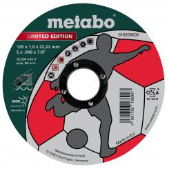 Metabo Metalltrennscheibe 125 x 1,0 x 22,23 mm, Inox, Trennscheibe, gerade Ausführung Limited Edition Soccer 10 Stück 616259000 