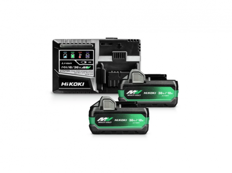 Hikoki Set 2x MULTI VOLT Akkupack BSL36A18X (36V/18V - 2,5Ah/5,0Ah) und Ladegerät UC18YSL3WHZ 
