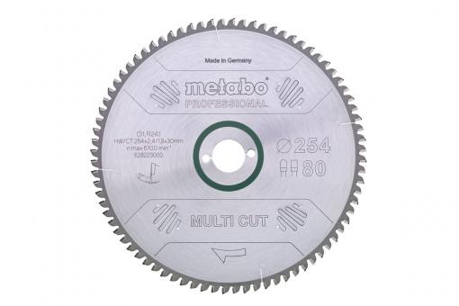 Metabo Sägeblatt multi cut professional 250x30 Z80 FZ/TZ 5° neg. 628088000 