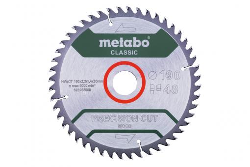 Metabo Sägeblatt precision cut wood - classic 190x30 Z48 WZ 15° 628283000 